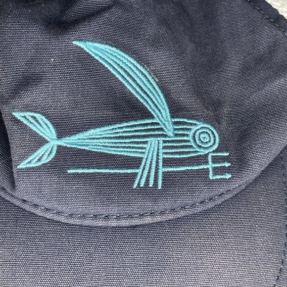 Patagonia Blue Geodesic Flying Fish Trident Mesh Back Adjustable Trucker Hat Cap - Picture 6 of 9